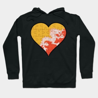 Bhutanese Jigsaw Puzzle Heart Design - Gift for Bhutanese With Bhutan Roots Hoodie